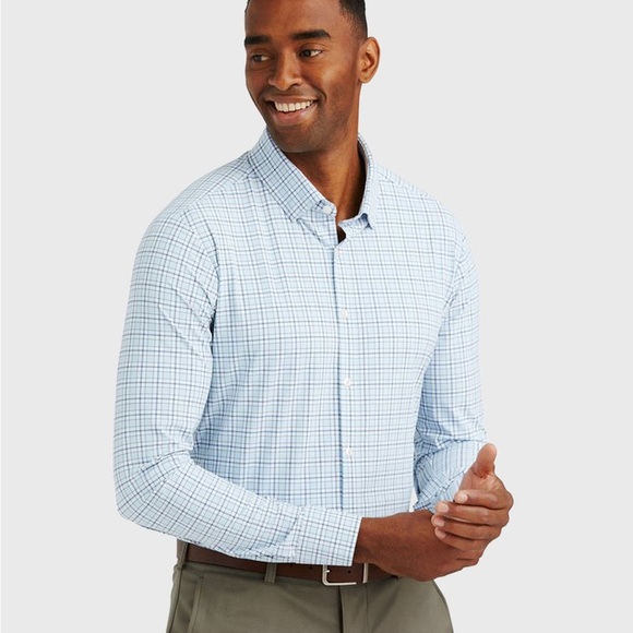 Mizzen+Main Other - Mizzen+Main Men’s Performance Lightweight Leeward Dress Shirt Longsleeve Blue L